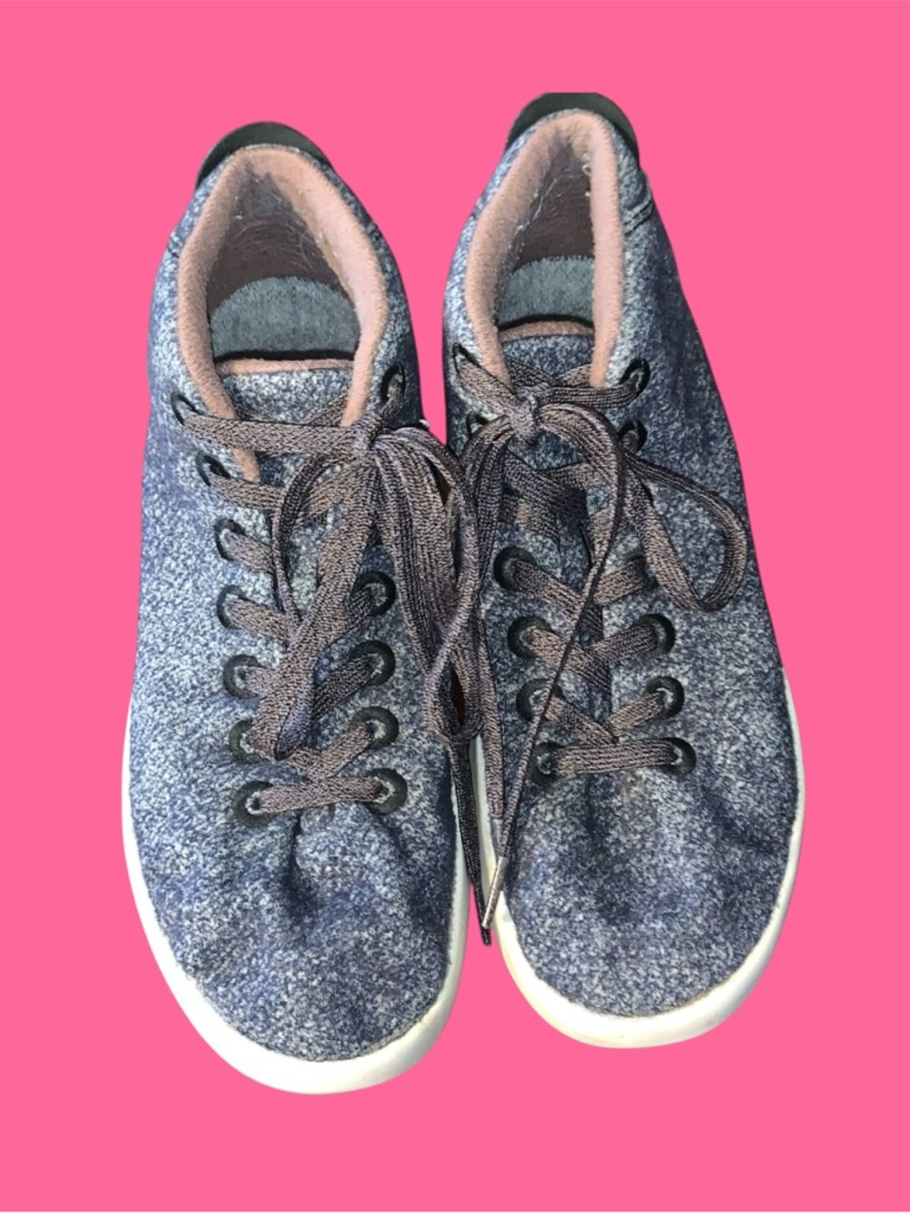 Allbirds Women Navy Blue Heather Lace-Up Sneakers Sz 10